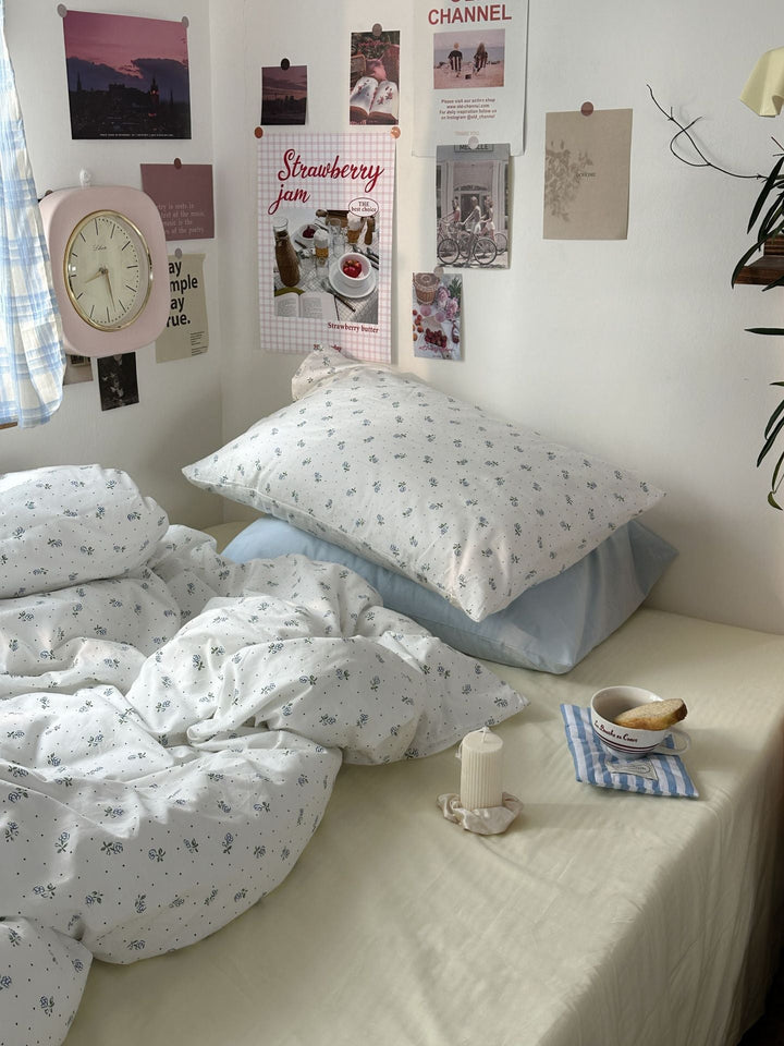 Rynx | Autumn Bedroom Aesthetic INS Vintage Floral Cotton Bedding Four-Piece Bed Sheet Bedspread Bedspread Cover Duvet Cover Three-Piece Set