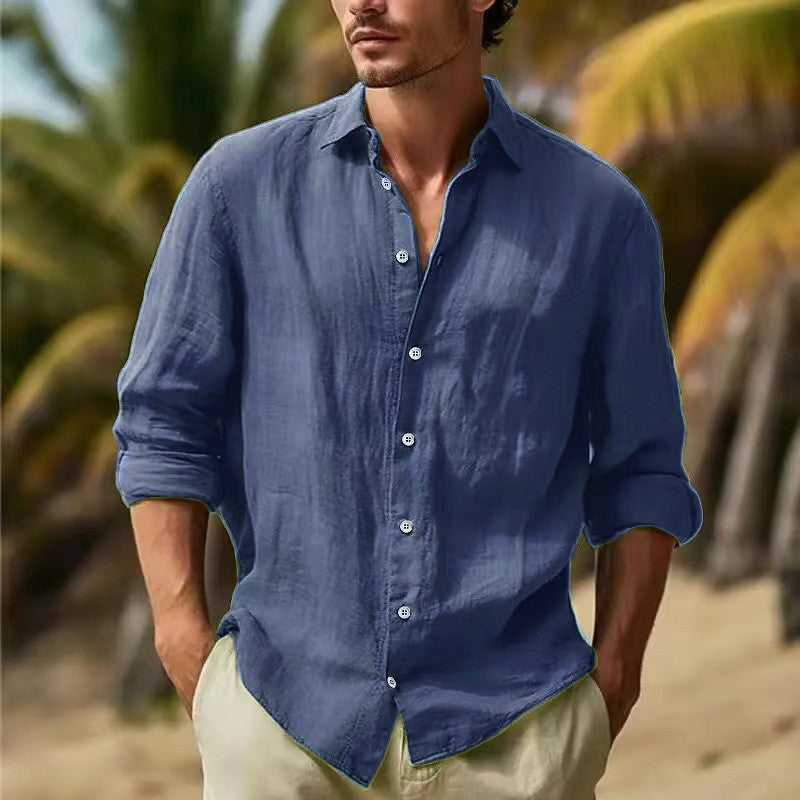 Men's Casual Linen Shirt Lisslune