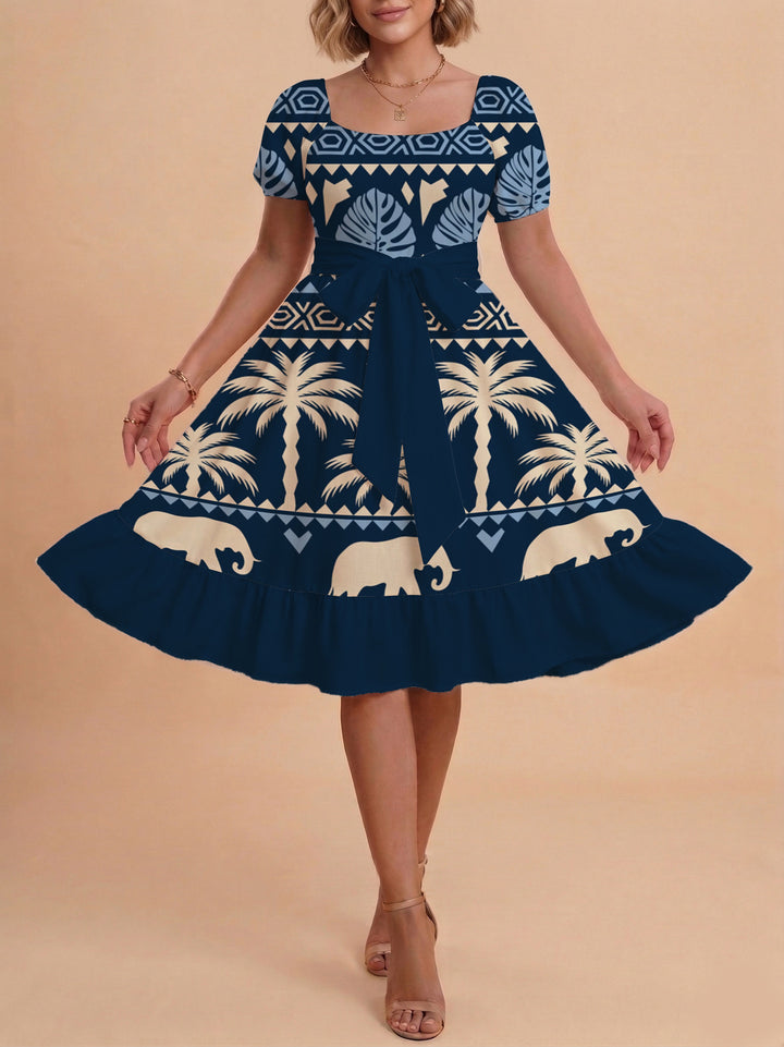 Women's dress with tailored fit and playful floral pattern Lisslune