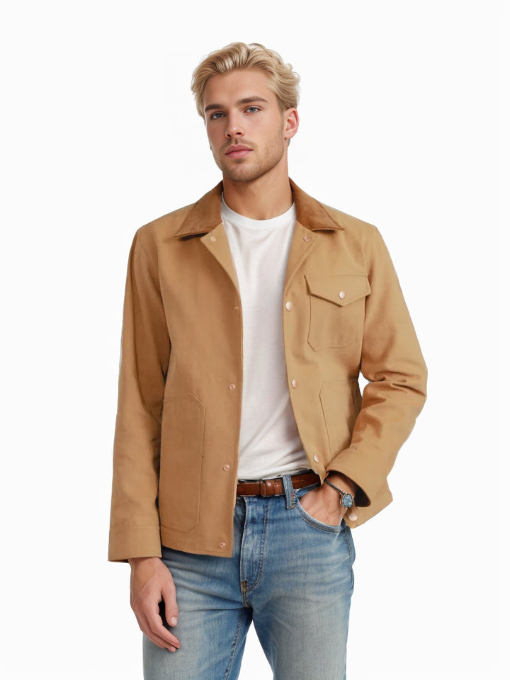 Men's casual cotton jacket in worker style Lisslune