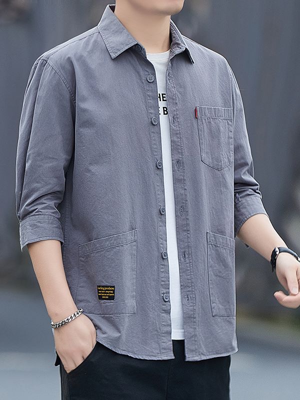 Men's casual shirt blouse with practical pockets and modern cut Lisslune