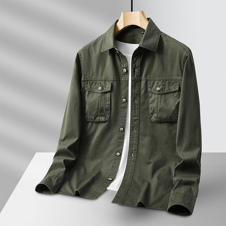 Men's Casual Shirt with Functional Breast Pockets Lisslune