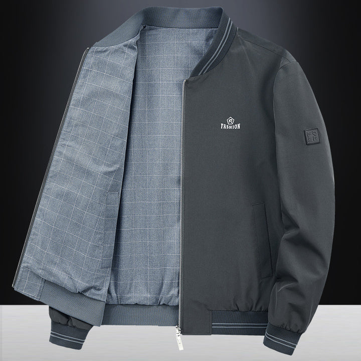 Men's Stylish Bomber Jacket with Full Zip and Comfortable Ribbed Cuffs Lisslune