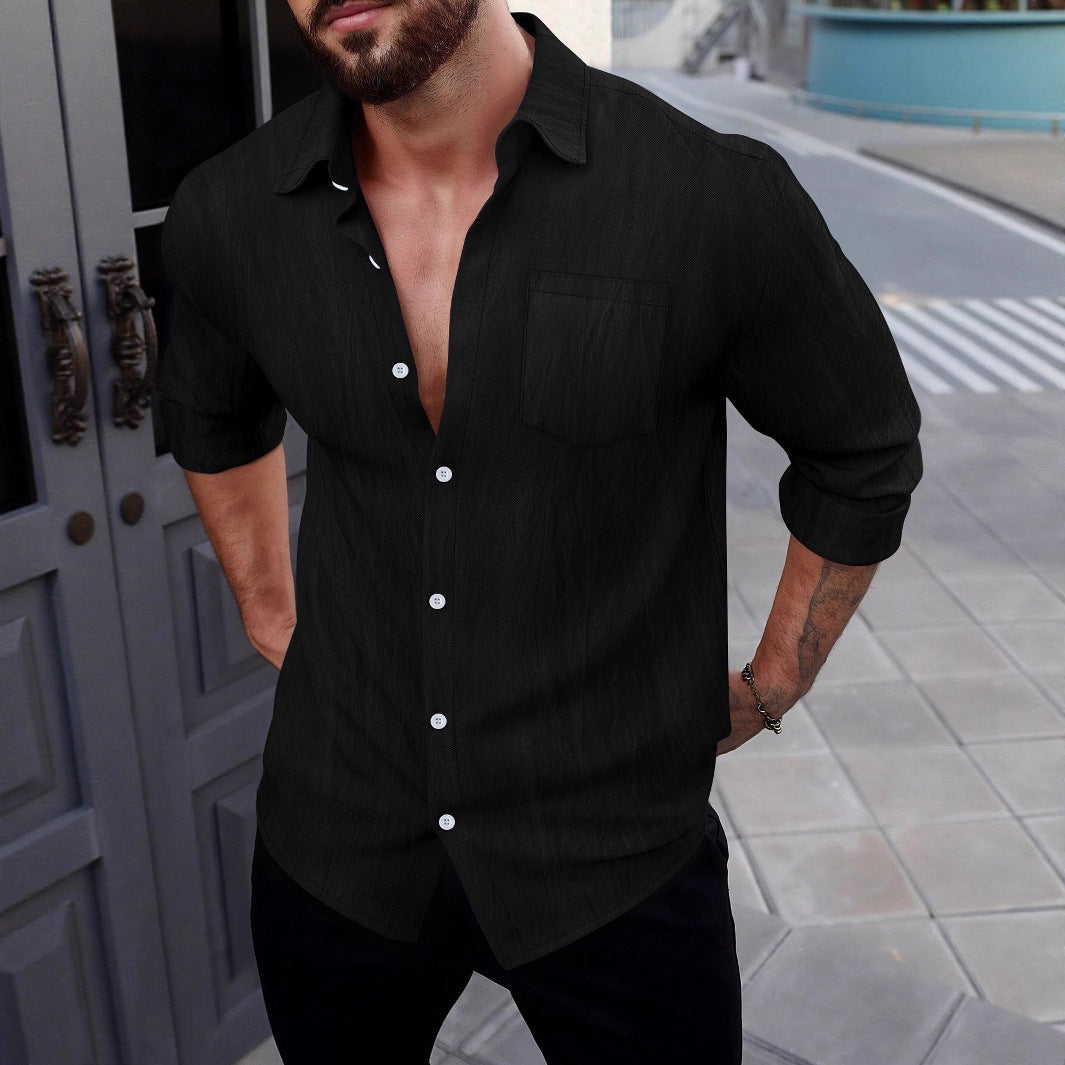 Men's elegant blouse with textured design Lisslune