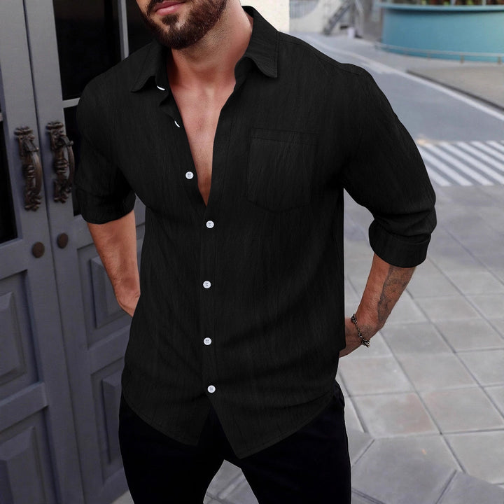 Men's elegant blouse with textured design Lisslune