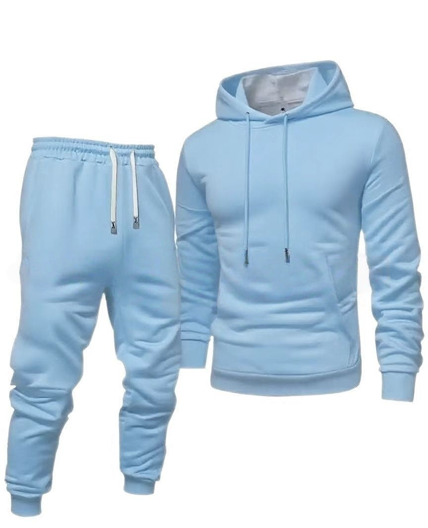 Men's Sporty Sweat Set with Elastic Waistband and Practical Pockets Lisslune