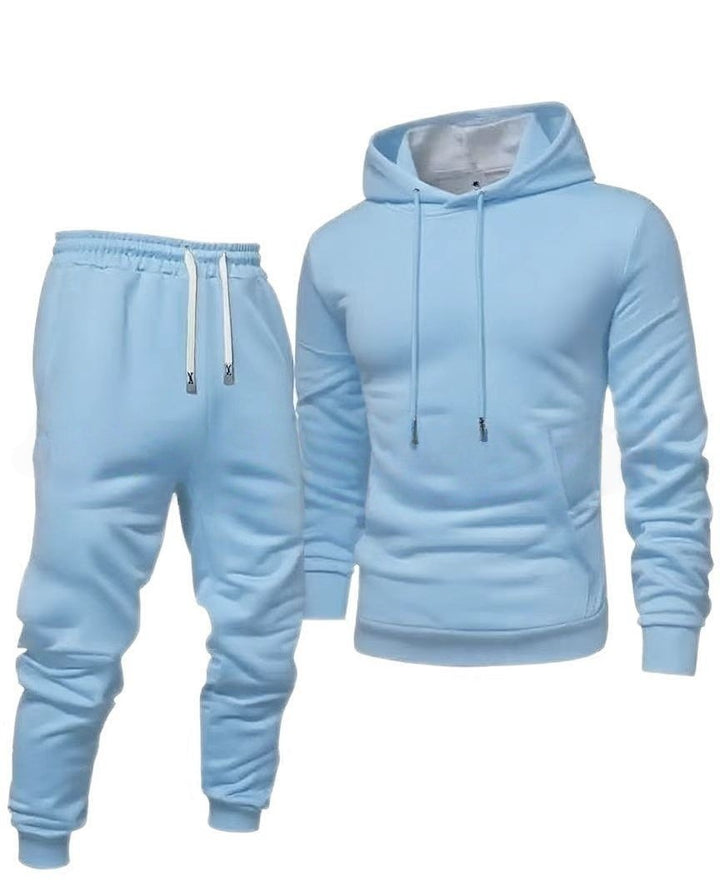 Men's Sporty Sweat Set with Elastic Waistband and Practical Pockets Lisslune