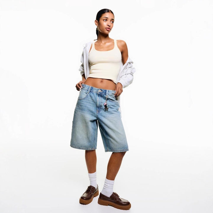 Women High-Cut Denim Shorts in Modern Style Lisslune