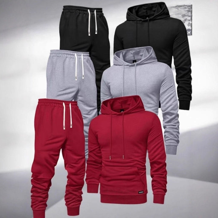 Men's Sporty Sweat Set with Elastic Waistband and Practical Pockets Lisslune
