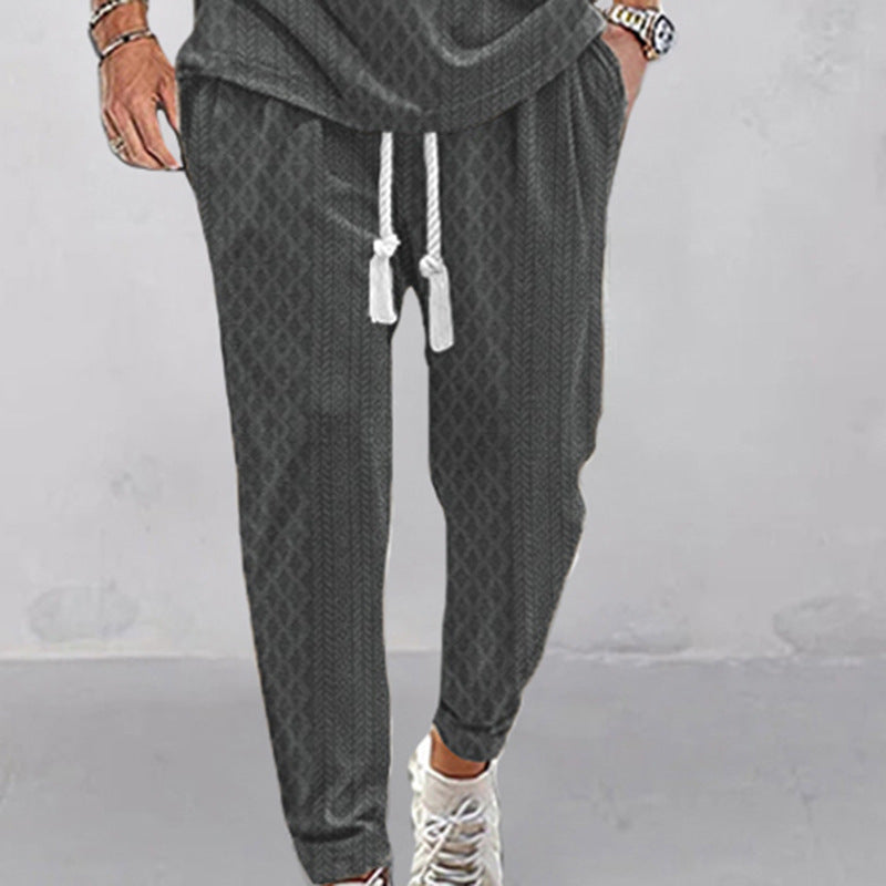 Men's sporty leisure pants with elastic waistband and side drawstring Lisslune