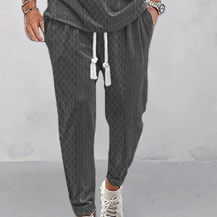Men's sporty leisure pants with elastic waistband and side drawstring Lisslune