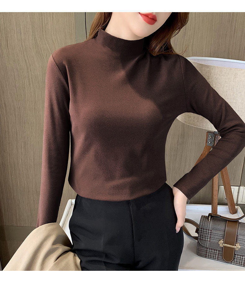 Women's long-sleeve top with high collar Lisslune