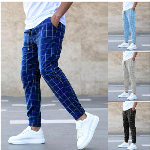 Men's Casual Checkered Pants Lisslune