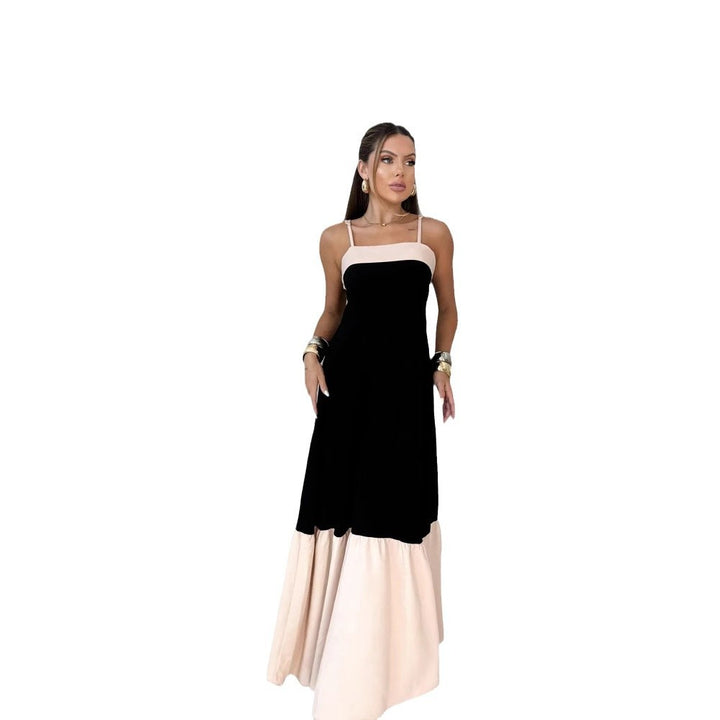 Ladies maxi dress made of high-quality cotton with contrasting hem Lune London