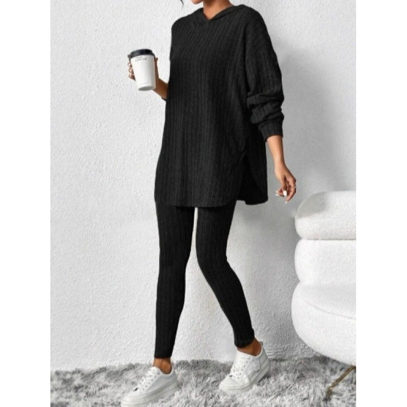Damen Bequemes Lounge-Set mit Kapuze und schmalen Hosen Lisslune