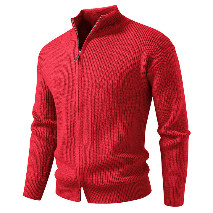 Men's cardigan with stand-up collar and zipper Lisslune