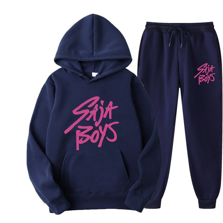 Women's hoodie and jogger set with modern graphic print Lisslune