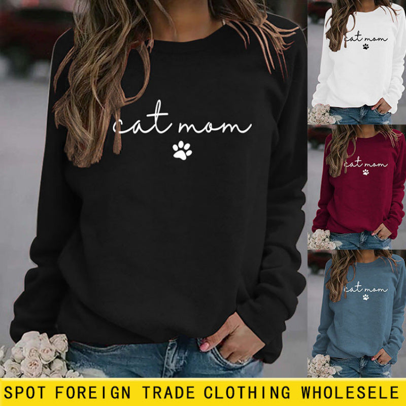 Ladies sweatshirt with creative cat mom design Lisslune