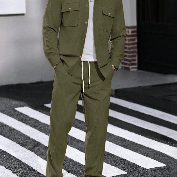 Men's Stylish Shirt Jacket with Two Flap Pockets Lisslune