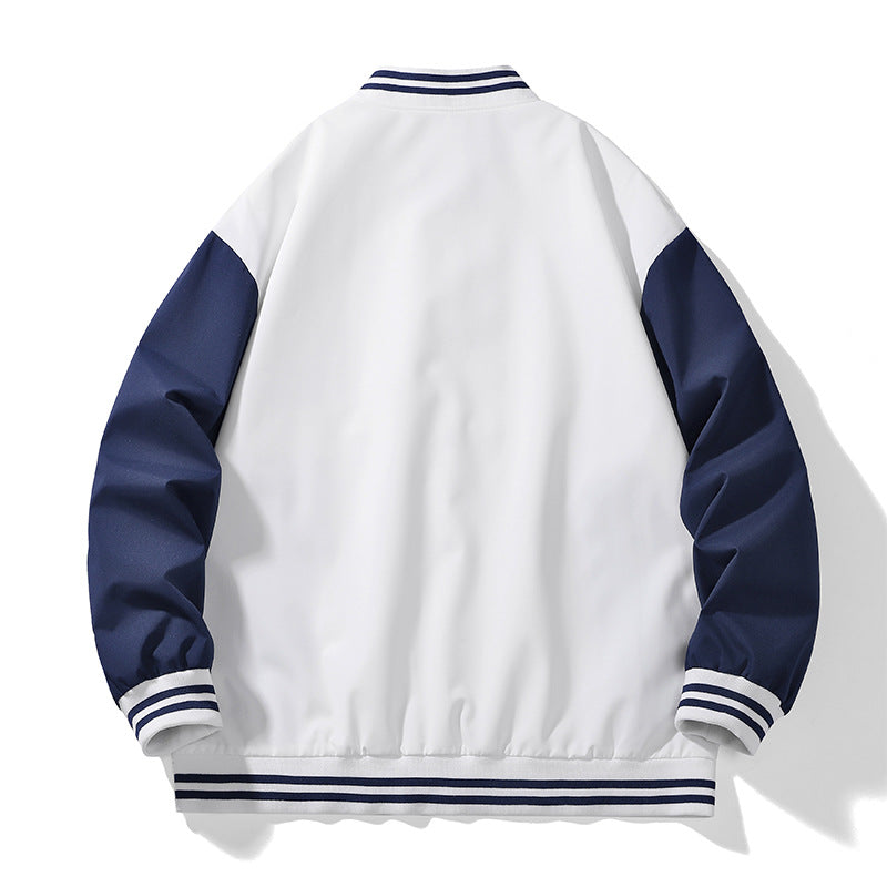Men's Sporty College Jacket with Contrast Sleeves Lisslune