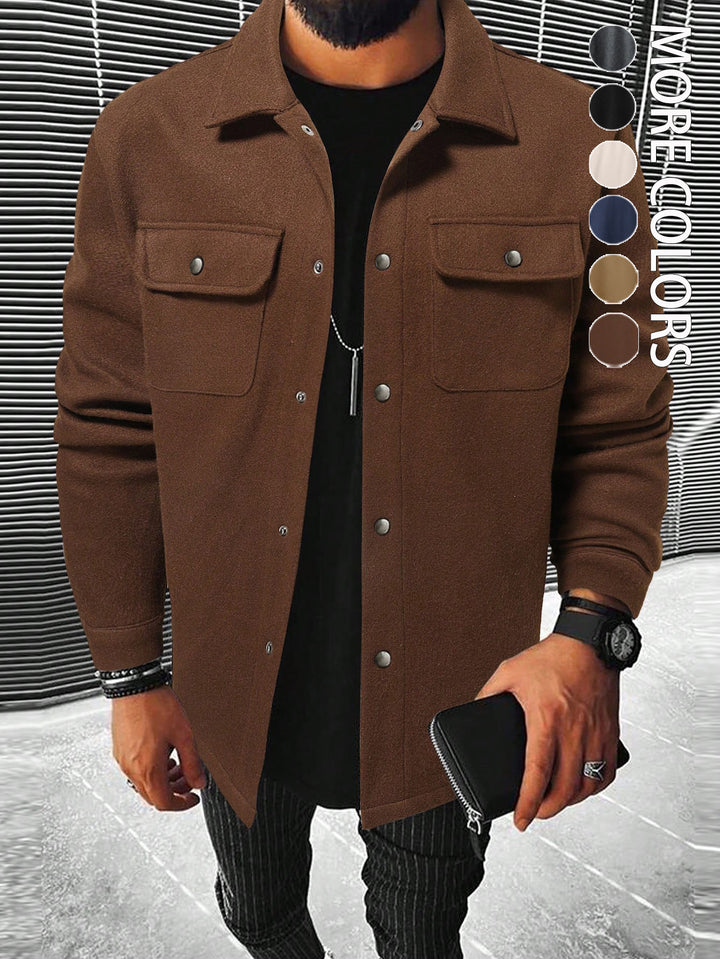 Men's stylish overshirt jacket with practical pockets and modern button design Lisslune