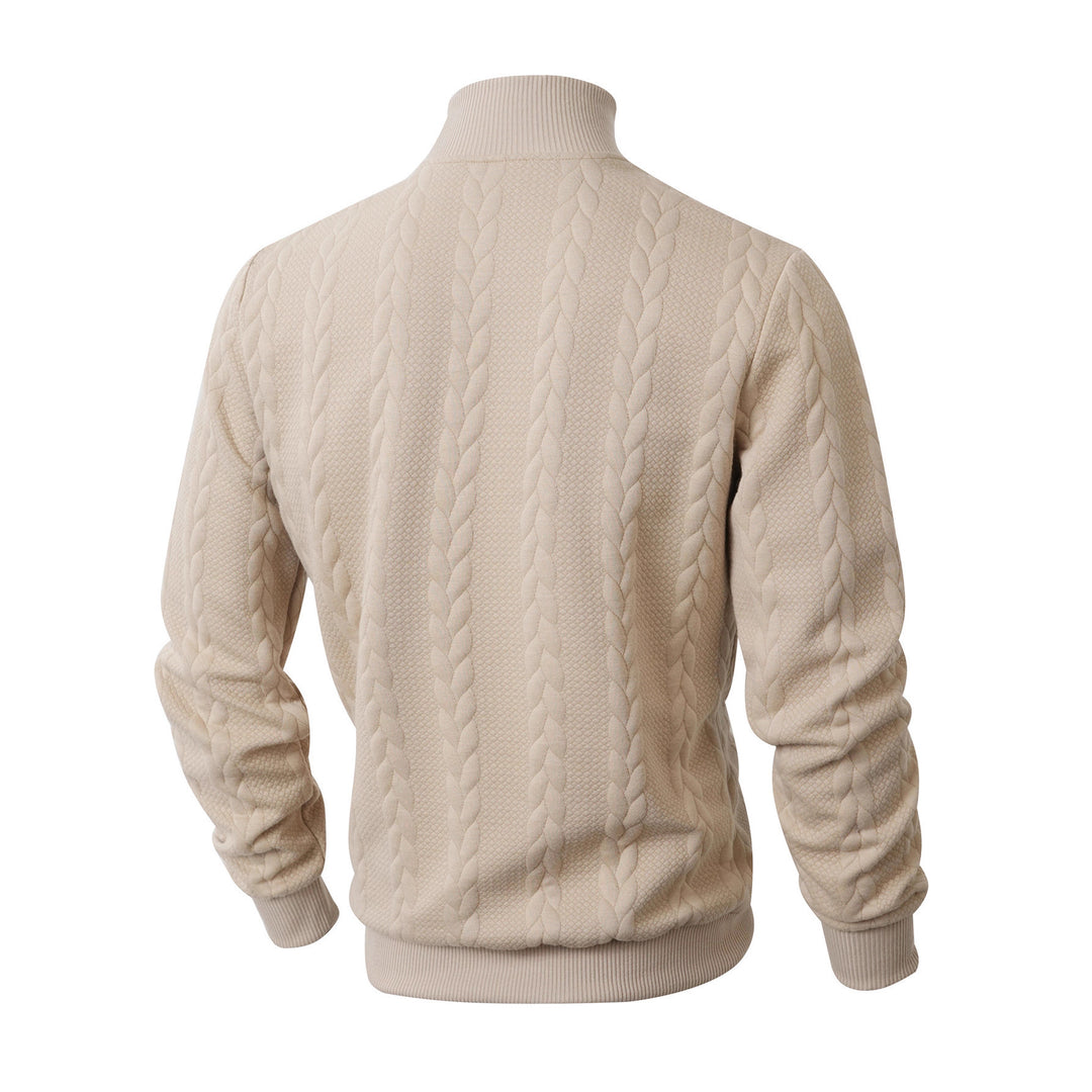 Men's chunky knit sweater with high collar Lisslune
