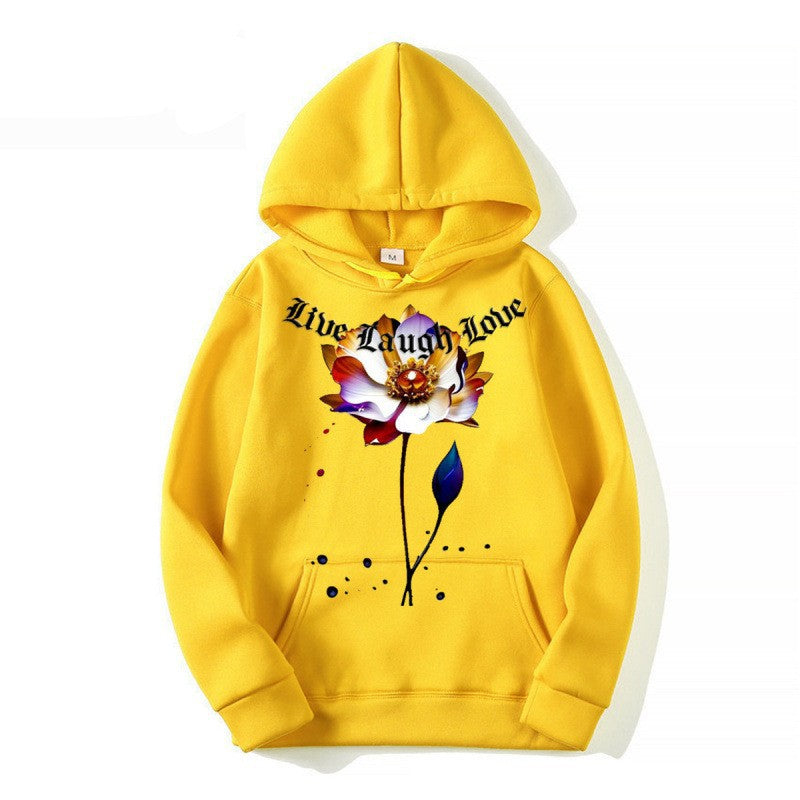 Women's Hoodie with Floral Artist Print Lisslune