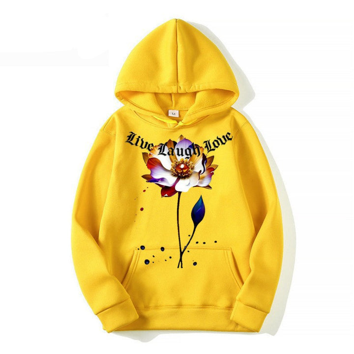 Women's Hoodie with Floral Artist Print Lisslune