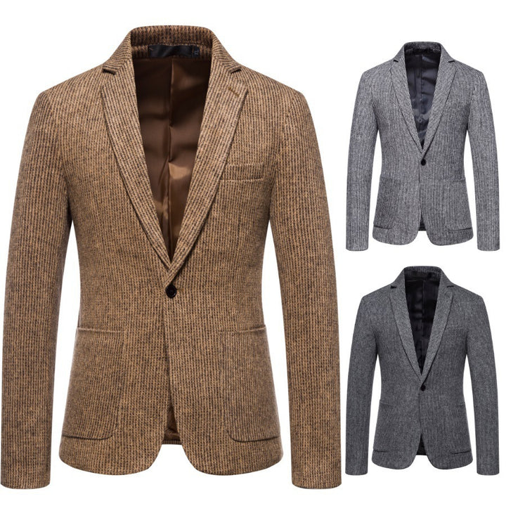 Men's elegant knit blazer with textured design and slim fit Lisslune