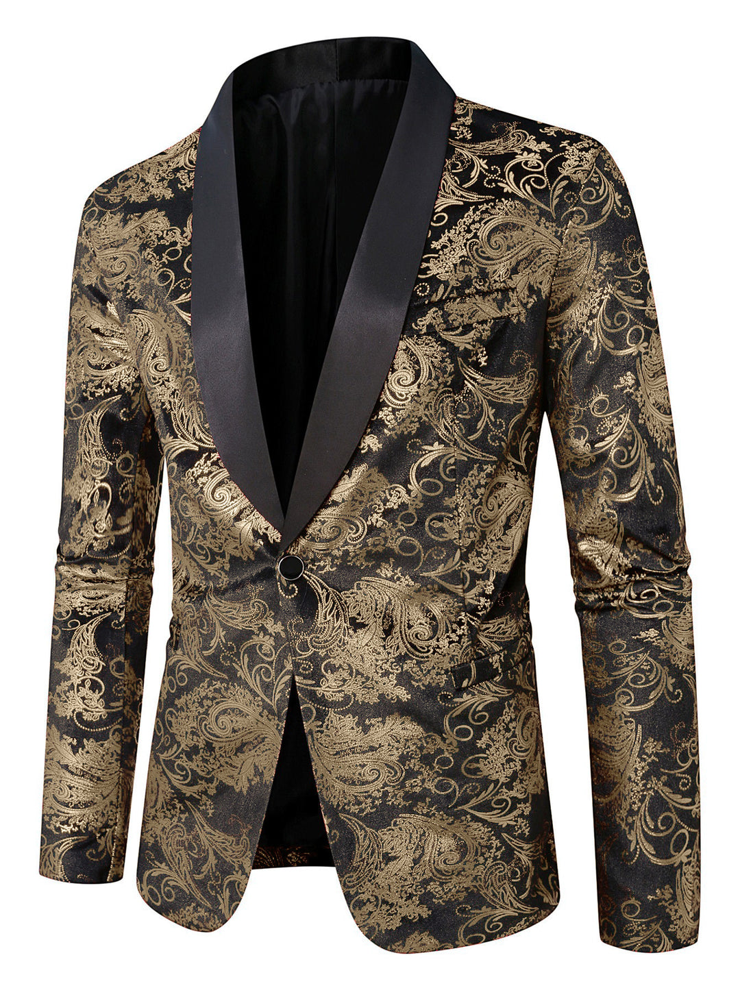 Men's elegant sequin blazer with floral pattern Lisslune