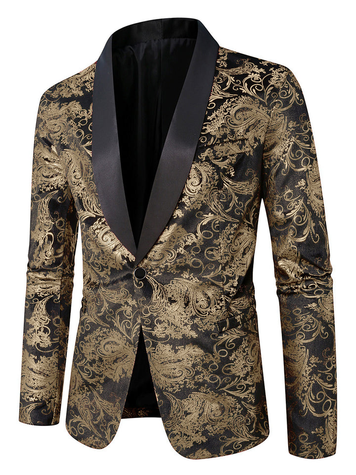 Men's elegant sequin blazer with floral pattern Lisslune