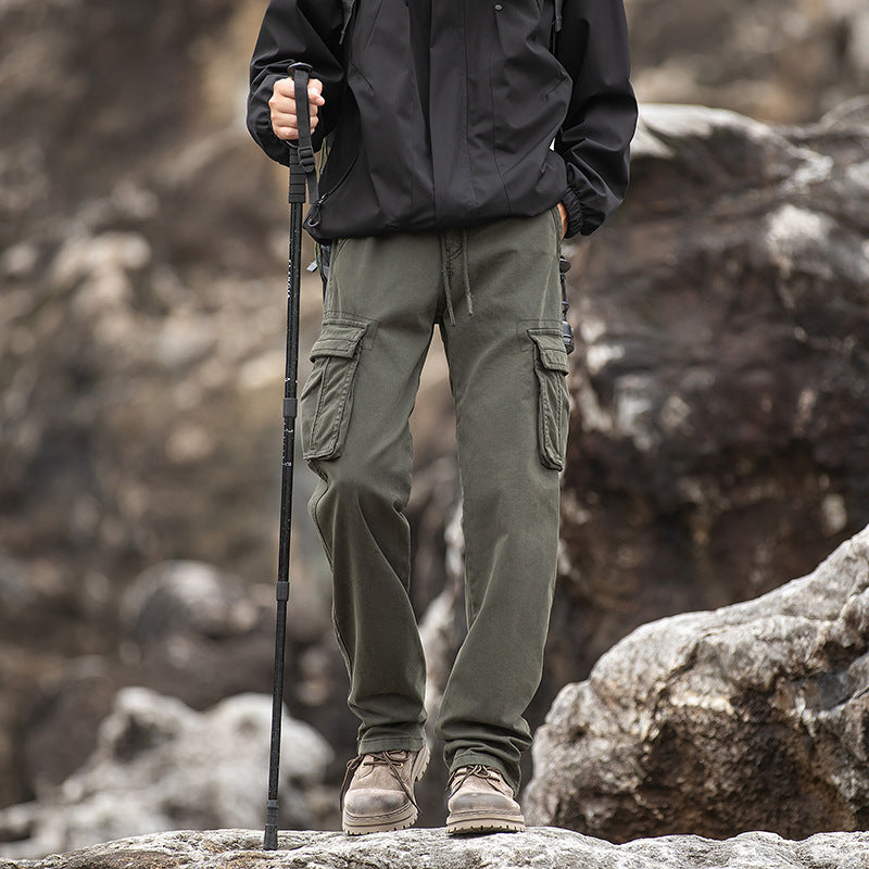 Men's Robust Outdoor Cargo Pants with Adjustable Waistband and Multifunctional Pockets Lisslune