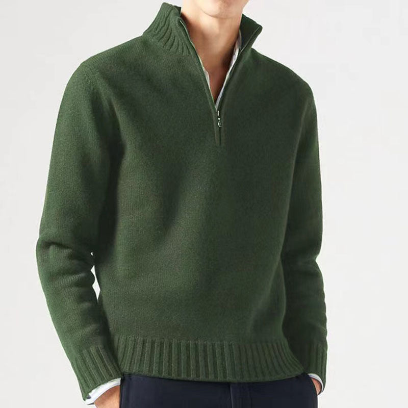 Men's sweater with high collar and modern zipper Lisslune