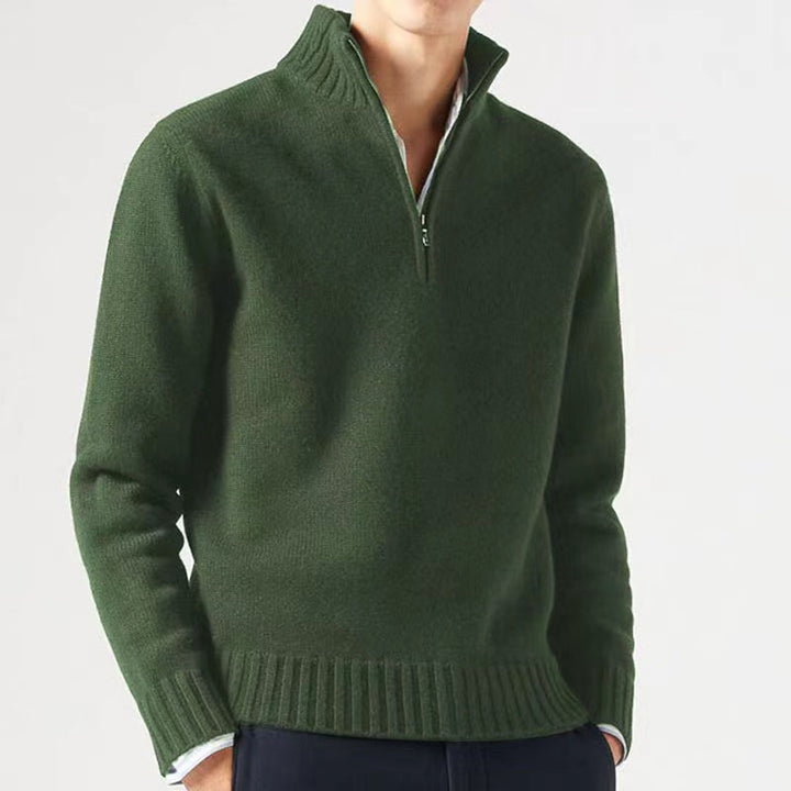 Men's sweater with high collar and modern zipper Lisslune