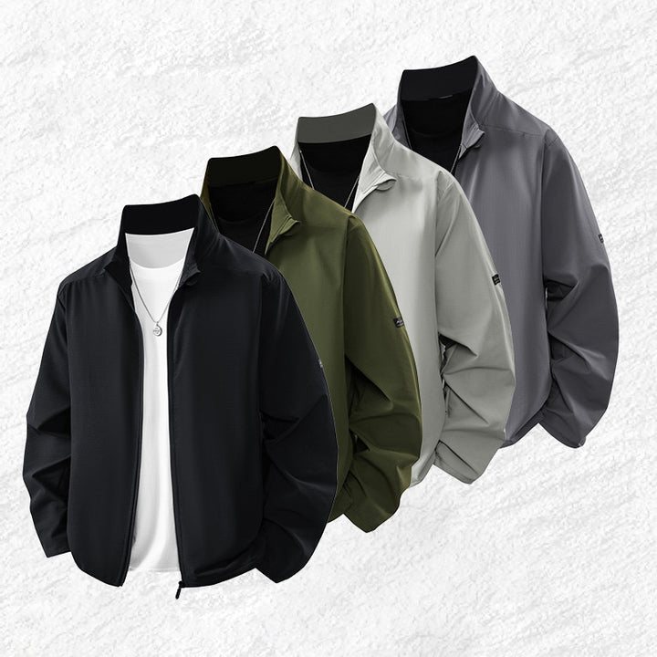 Men's Sporty Transitional Jacket with High Collar and Practical Pockets Lisslune
