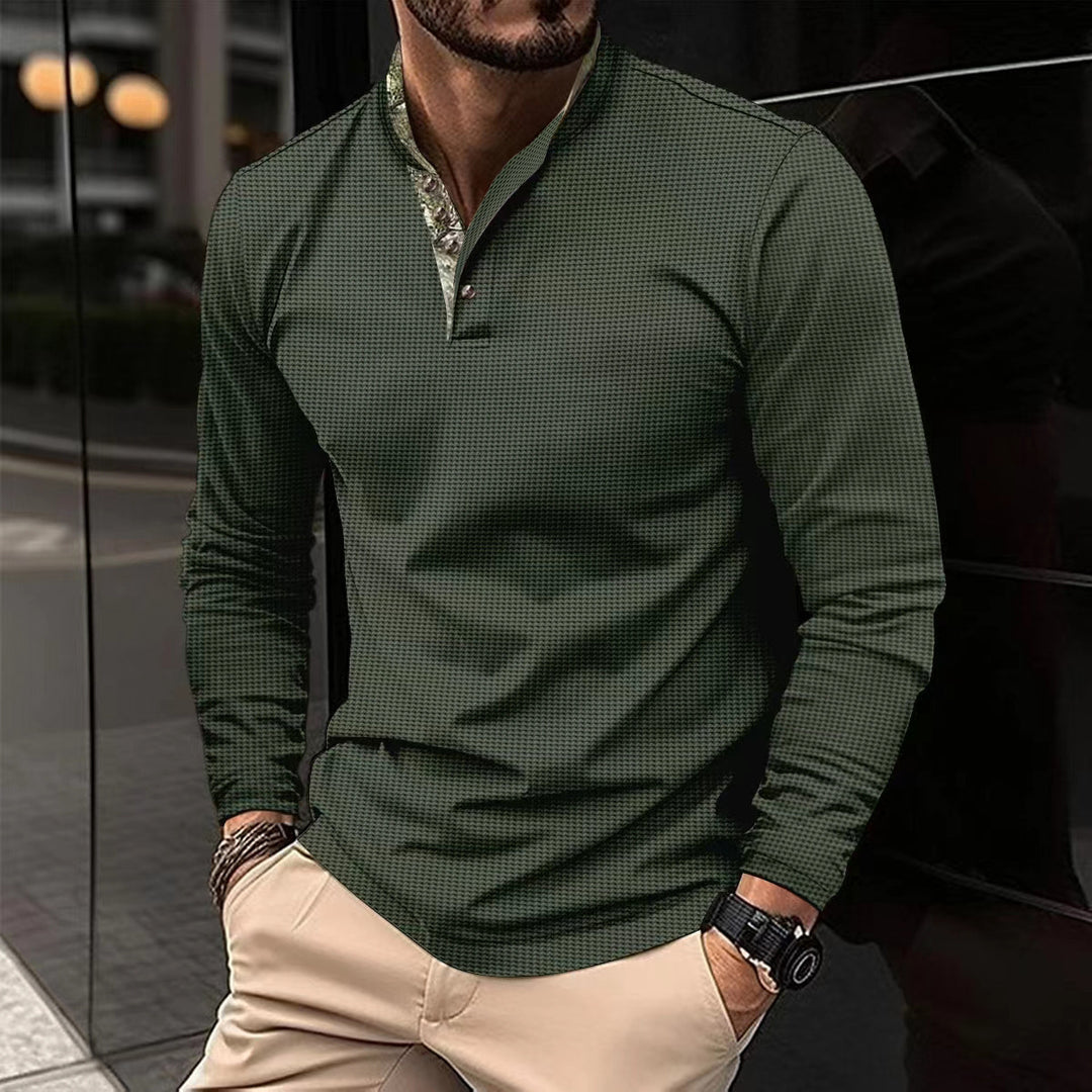 Men's long sleeve shirt with decorative collar Lisslune