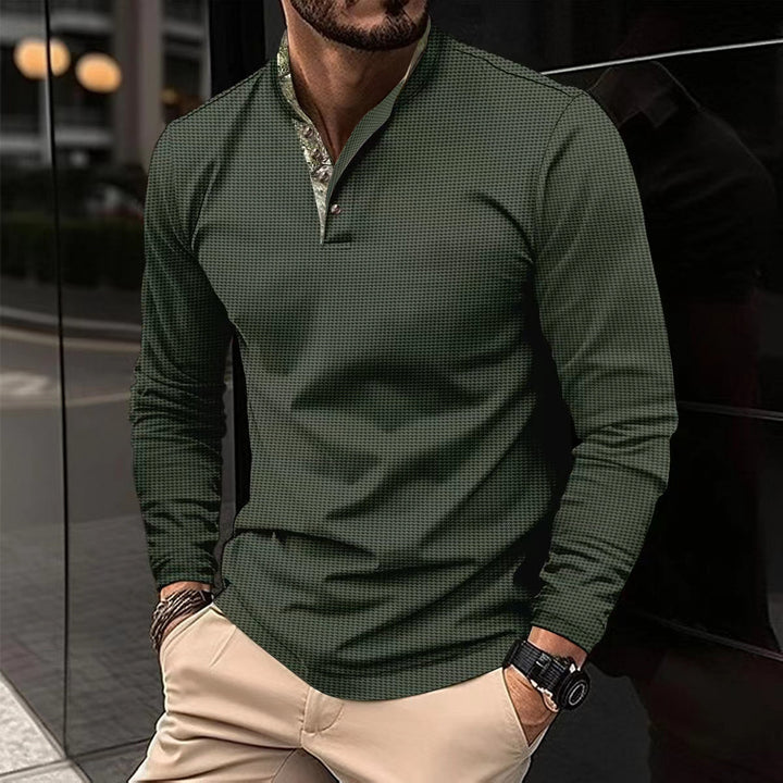 Men's long sleeve shirt with decorative collar Lisslune