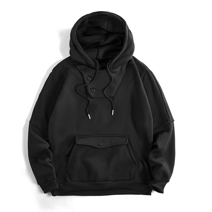 Men's casual hoodie with button details and practical pockets Lisslune