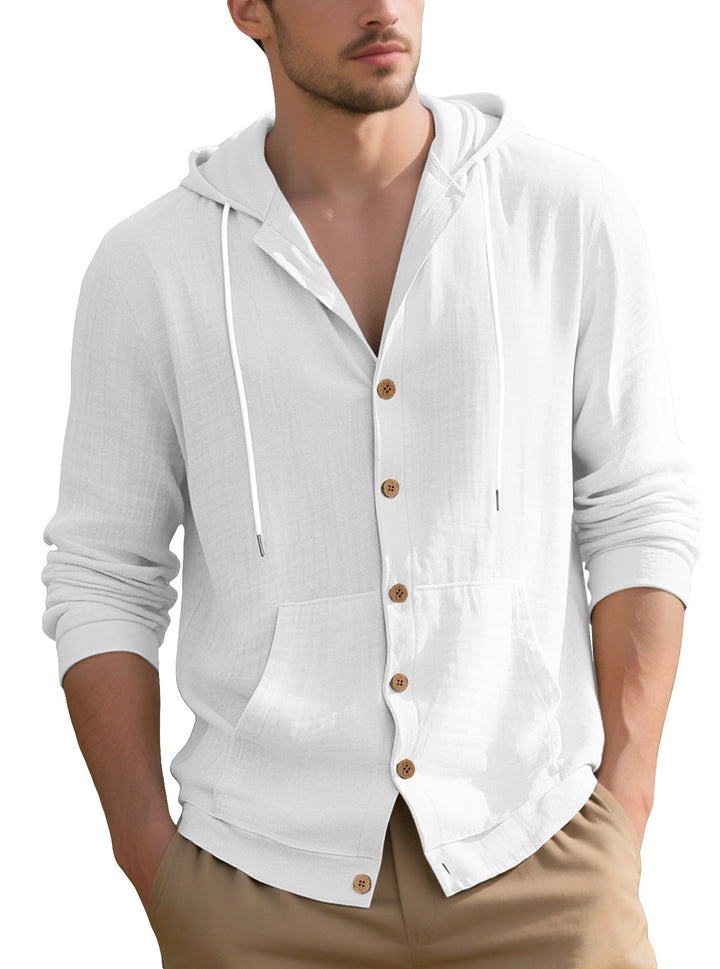Men's elegant leisure jacket with hood and practical pockets Lisslune