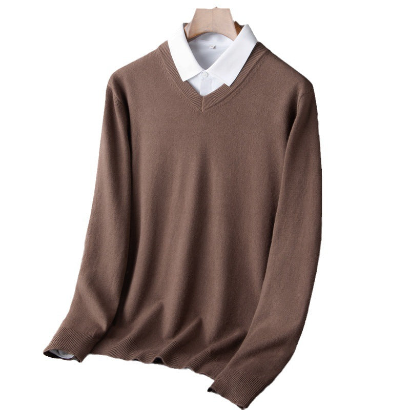 Men's Pullover with V-Neck and Fine Knit Structure Lisslune