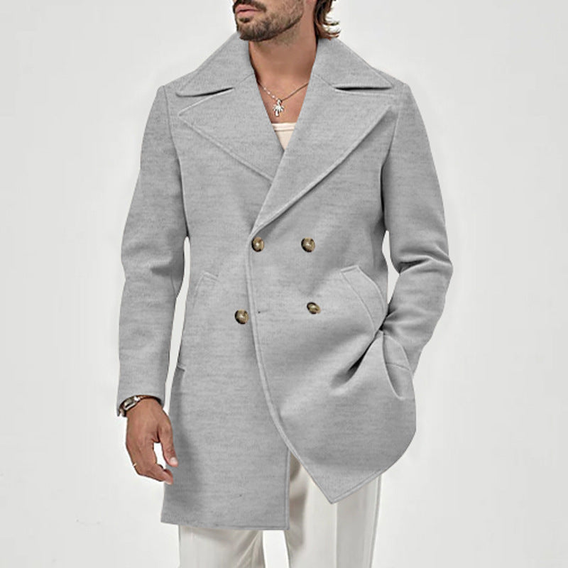 Men's elegant double coat with deep collar Lisslune