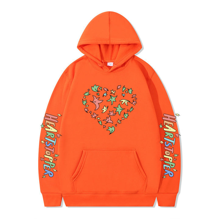 Women's hoodie with creative heart and leaf design Lisslune