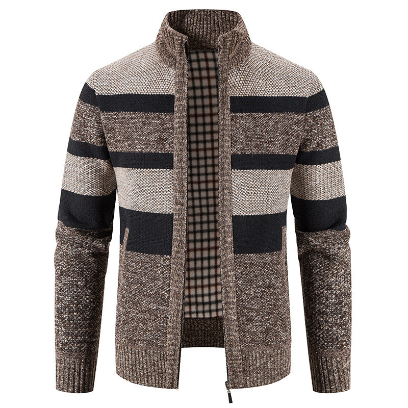Men's fashionable cardigan with a modern and versatile check pattern Lisslune