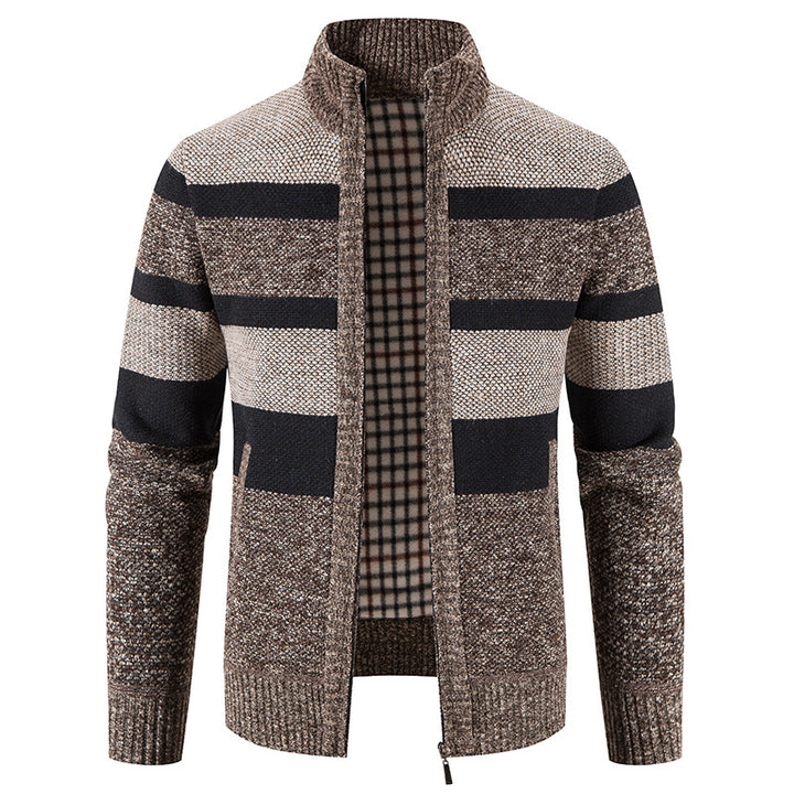 Men's fashionable cardigan with a modern and versatile check pattern Lisslune