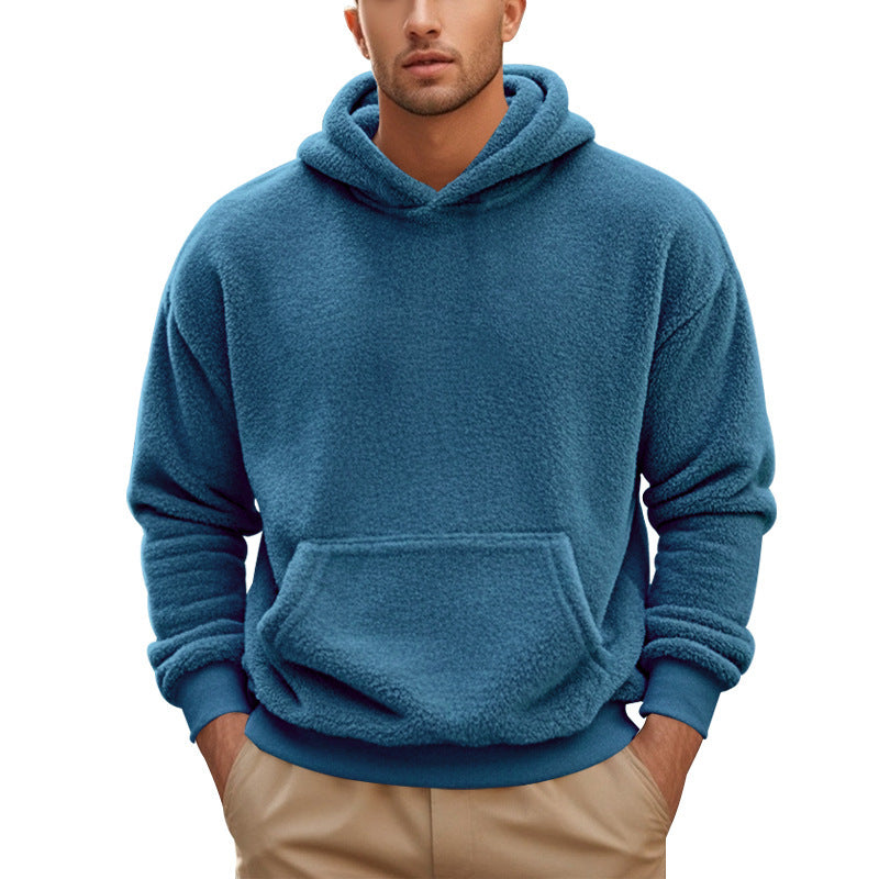 Men's Cozy Fleece Hoodie with Kangaroo Pocket Lisslune