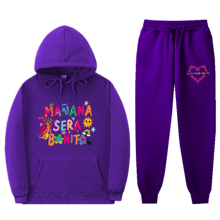 Women's Sweatshirt and Jogging Pants Set with Colorful Print Lisslune
