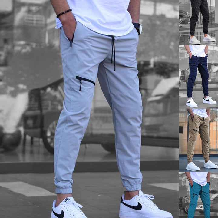 Men's lightweight sports pants with side zip pockets Lisslune