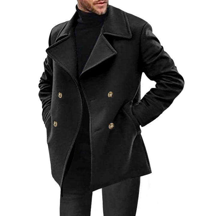 Men's classic peacoat with stylish lapels and elegant button details Lisslune