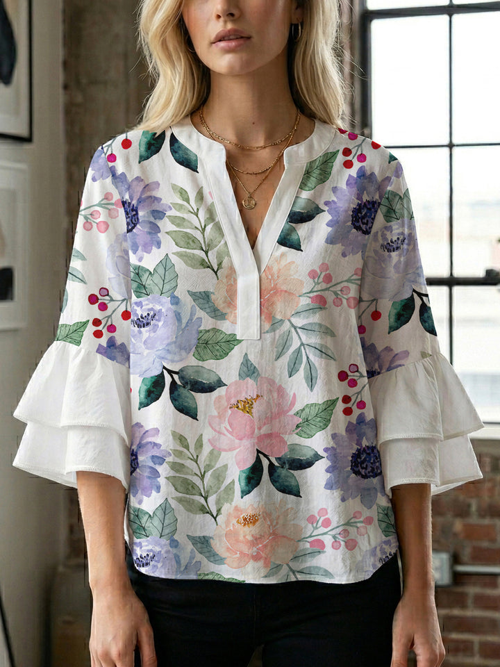 Women's artistic top with ruffled sleeves Lisslune
