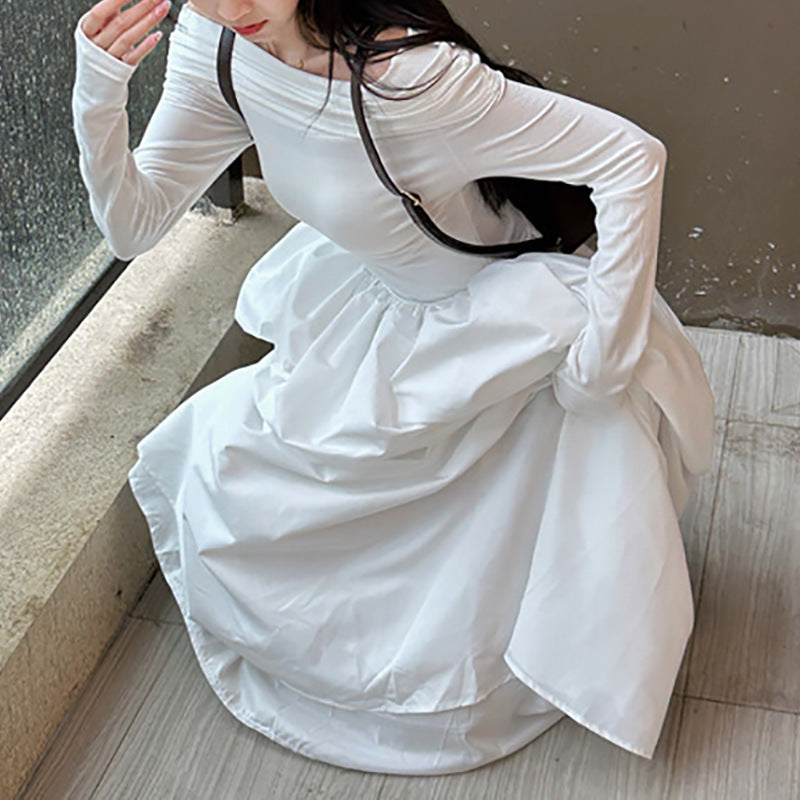 Women's elegant off-shoulder maxi dress with modern strap details Lisslune